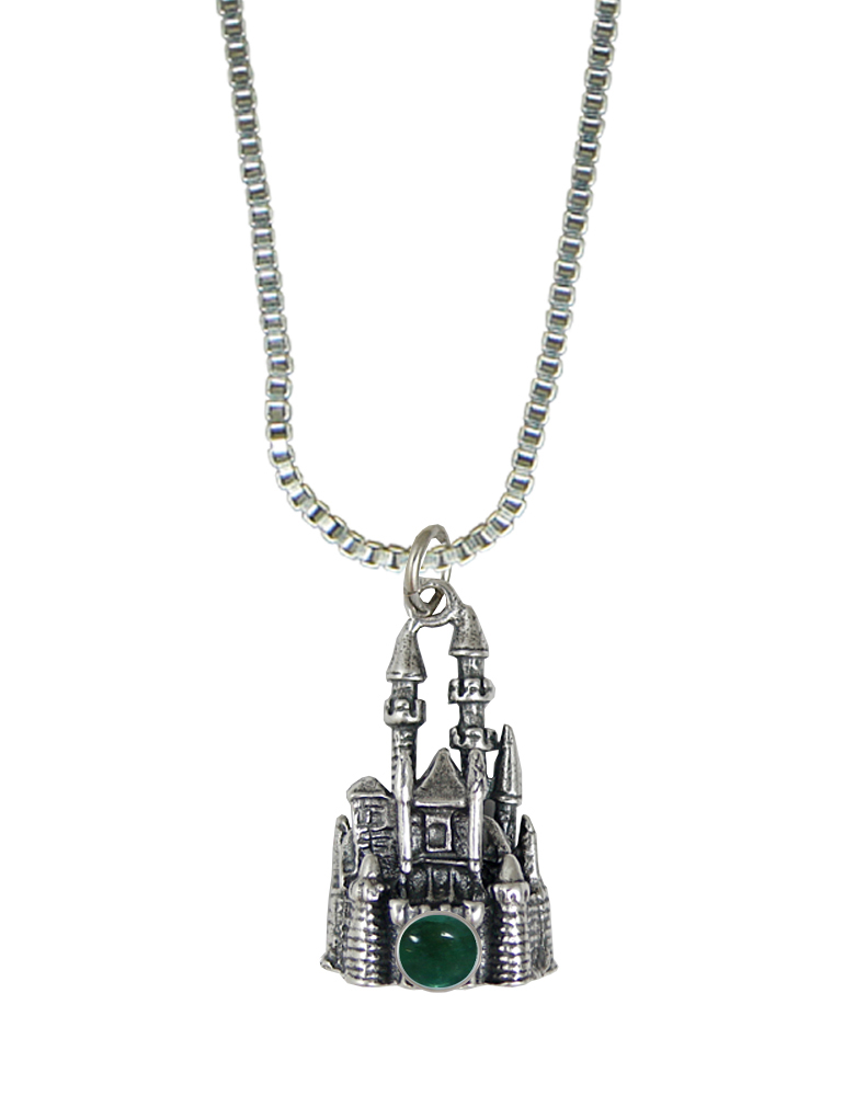 Sterling Silver 3D Queen's Castle Charm With Fluorite